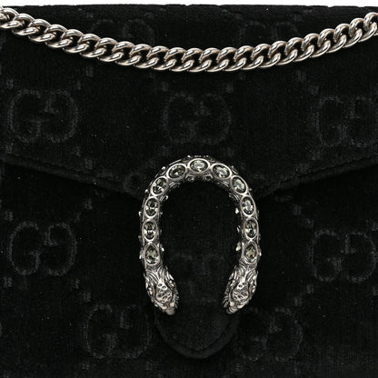 Gucci Velvet GG Monogram Mini Dionysus Chain Wallet Black 8 of 11