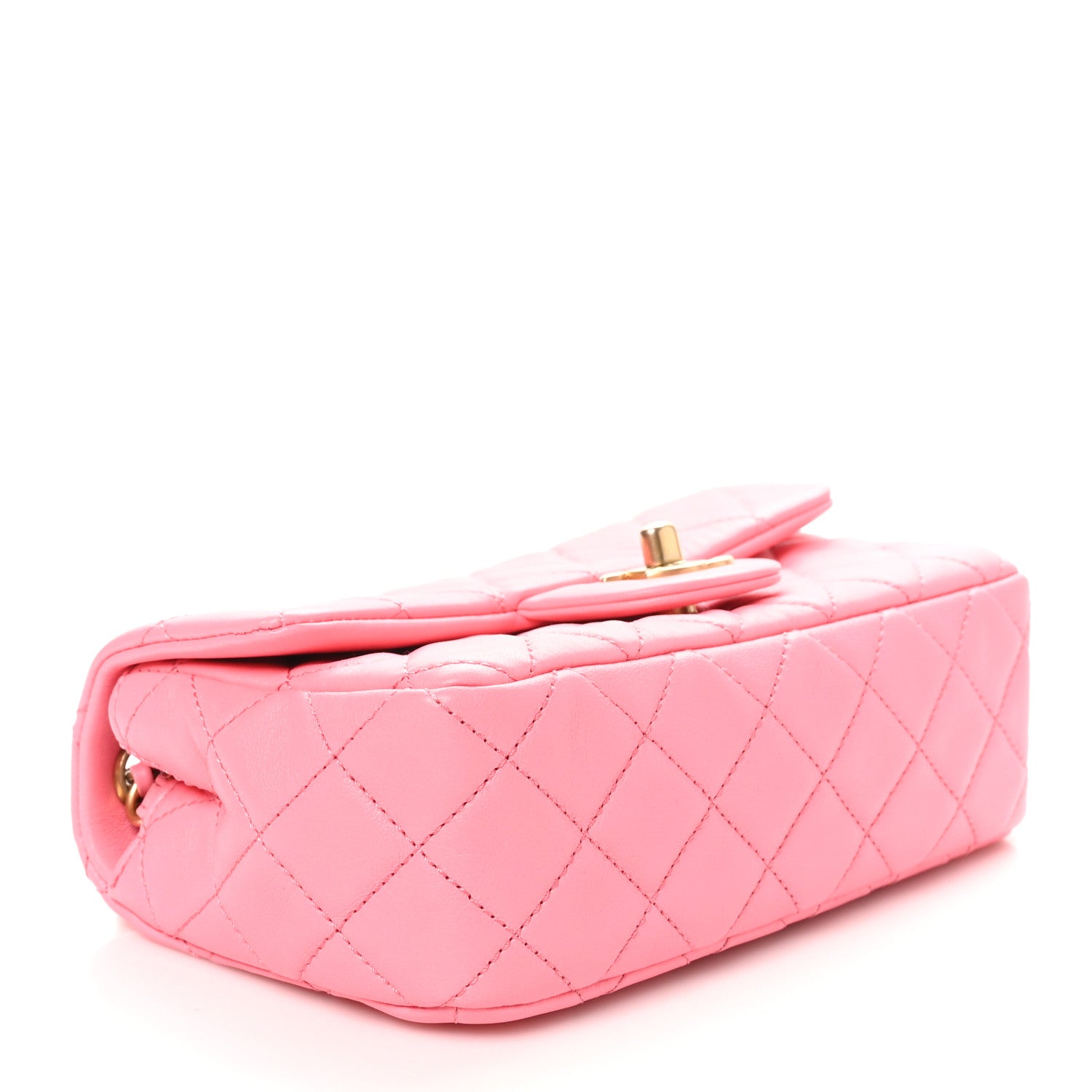 Chanel Lambskin Quilted Mini Rectangular Pearl Crush Flap Pink 4 of 11