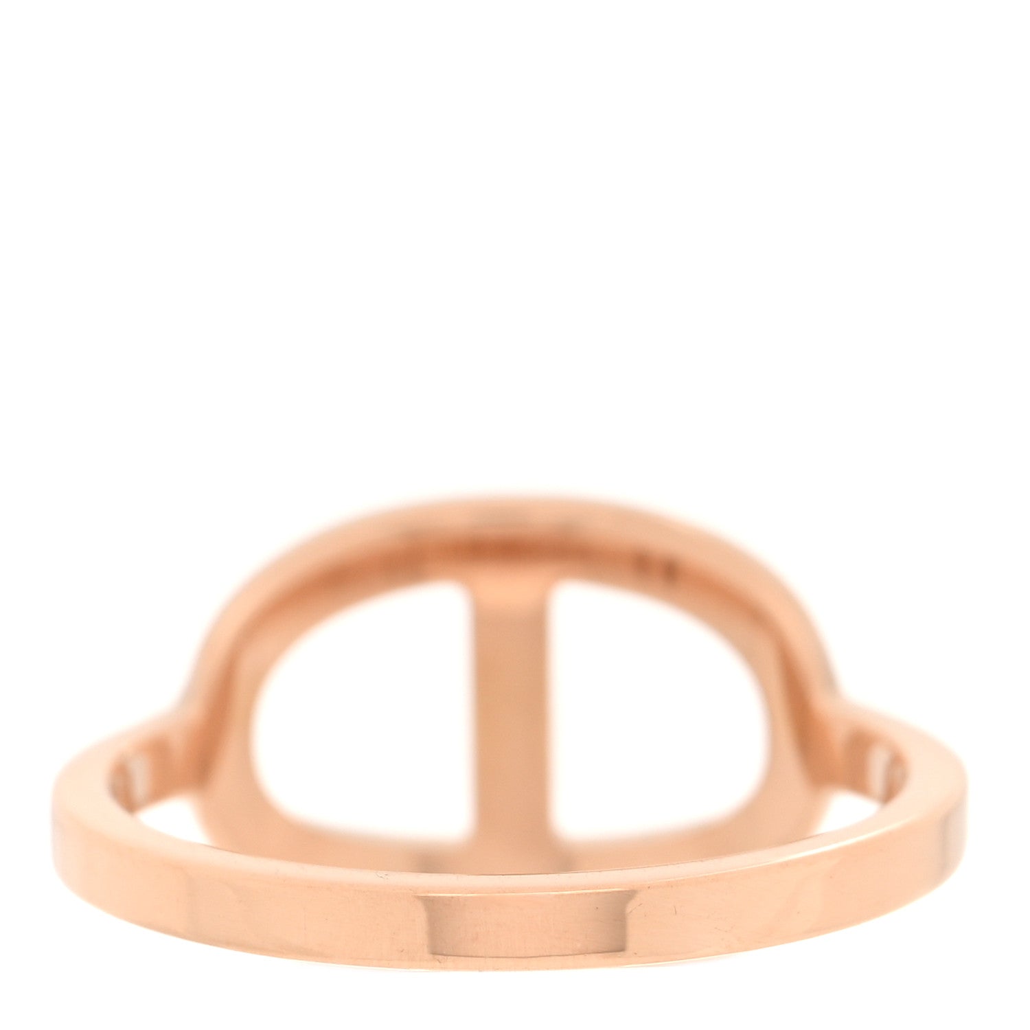 Hermes 18K Rose Gold Diamond MM Chaine d'Ancre Contour Ring 54 6.75 3 of 5