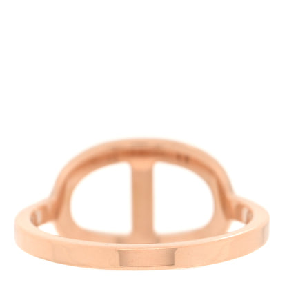 Hermes 18K Rose Gold Diamond MM Chaine d'Ancre Contour Ring 54 6.75 3 of 5