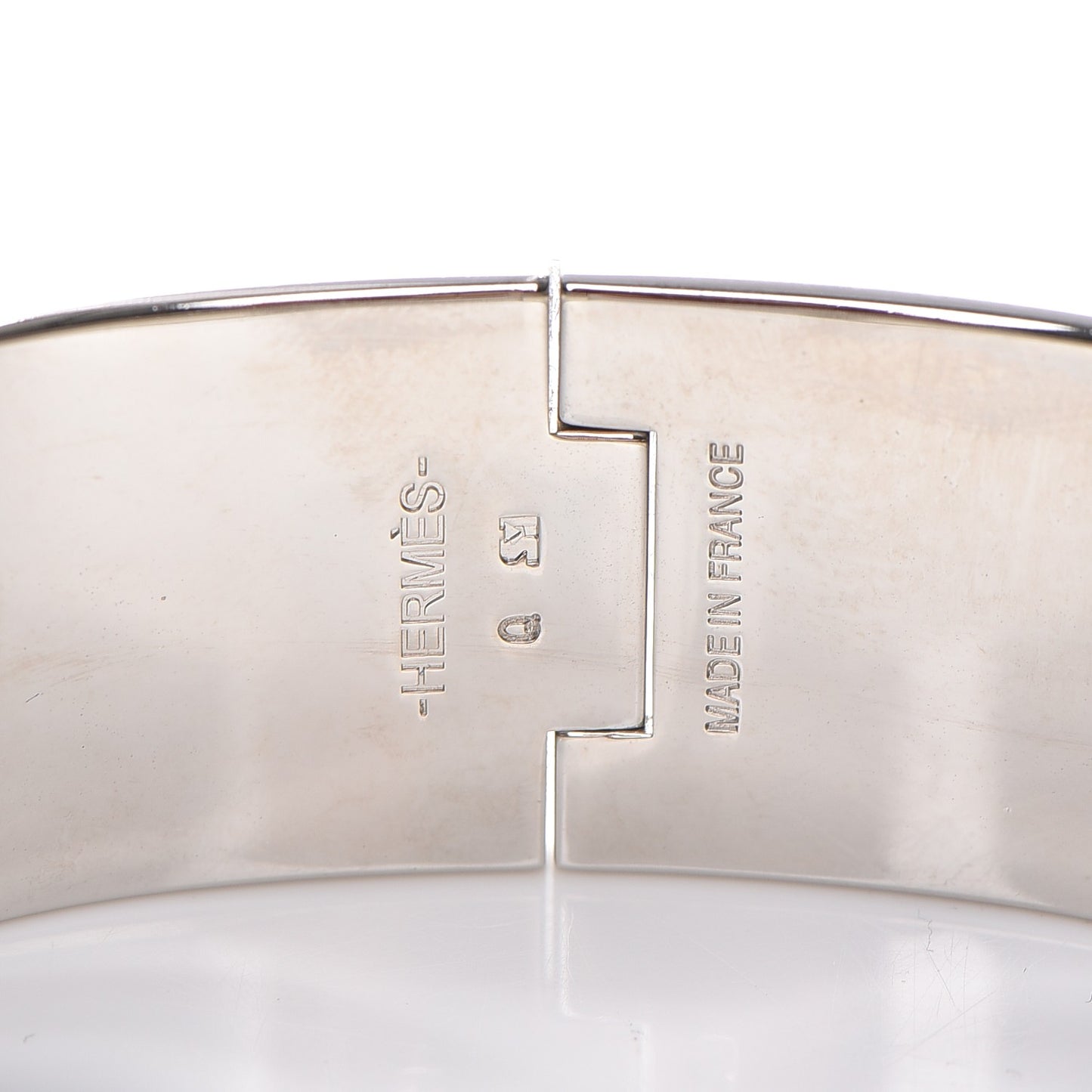 Enamel Wide Clic Clac H Bracelet GM White