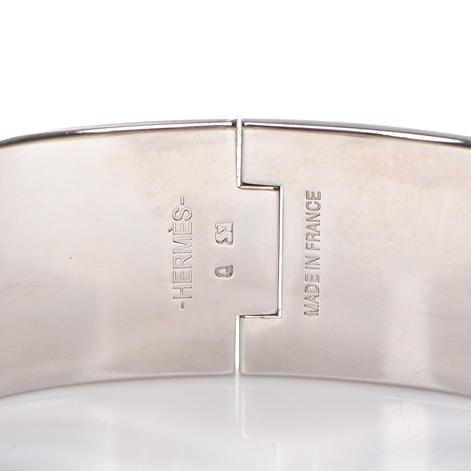 Hermes Enamel Wide Clic Clac H Bracelet GM White 4 of 5