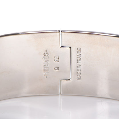 Hermes Enamel Wide Clic Clac H Bracelet GM White 4 of 5