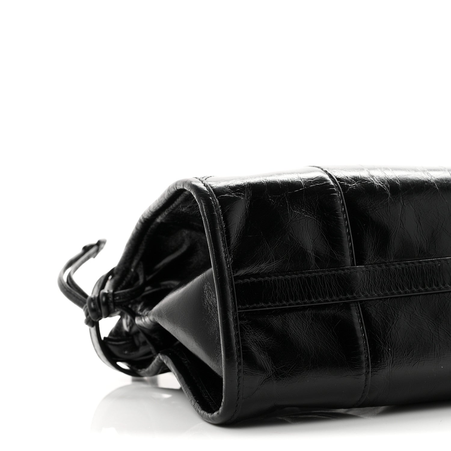 Prada Glossy Calfskin Triangle Medium Bonnie Shoulder Bag Black 9 of 10