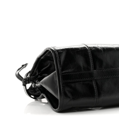 Prada Glossy Calfskin Triangle Medium Bonnie Shoulder Bag Black 9 of 10