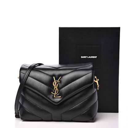 Saint Laurent Calfskin Y Quilted Monogram Toy Loulou Crossbody Bag Black 11 of 11