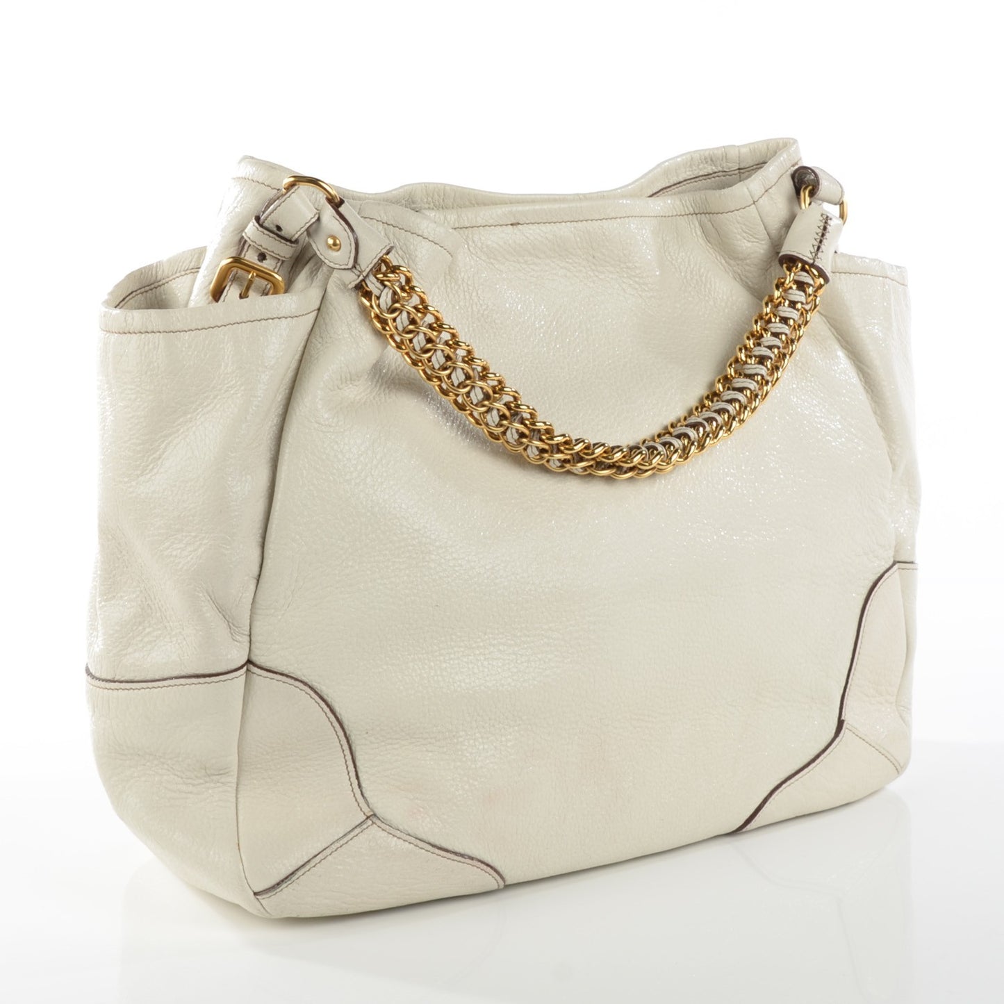 Cervo Lux Chain Shoulder Bag Talco