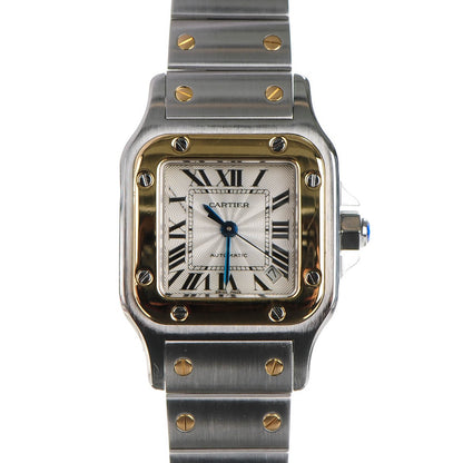 Cartier Stainless Steel 18K Yellow Gold 24mm Santos De Cartier Galbee Automatic Watch 1 of 8