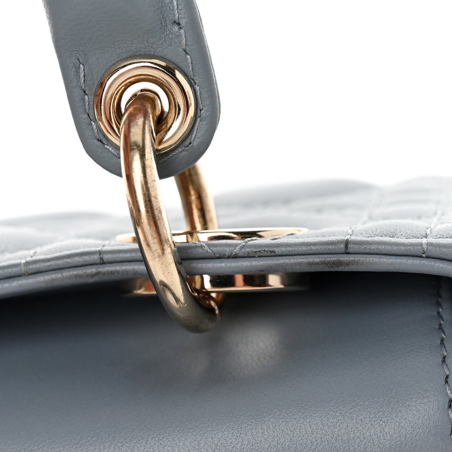 CHRISTIAN DIOR Lambskin Cannage Micro Lady D-Joy Cloud Blue