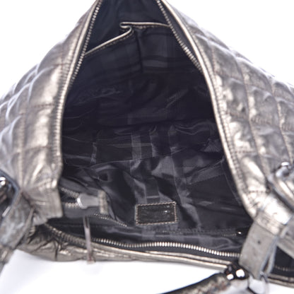 Burberry Metallic Calfskin Quilted Hoxton Hobo Nickel 5 of 16