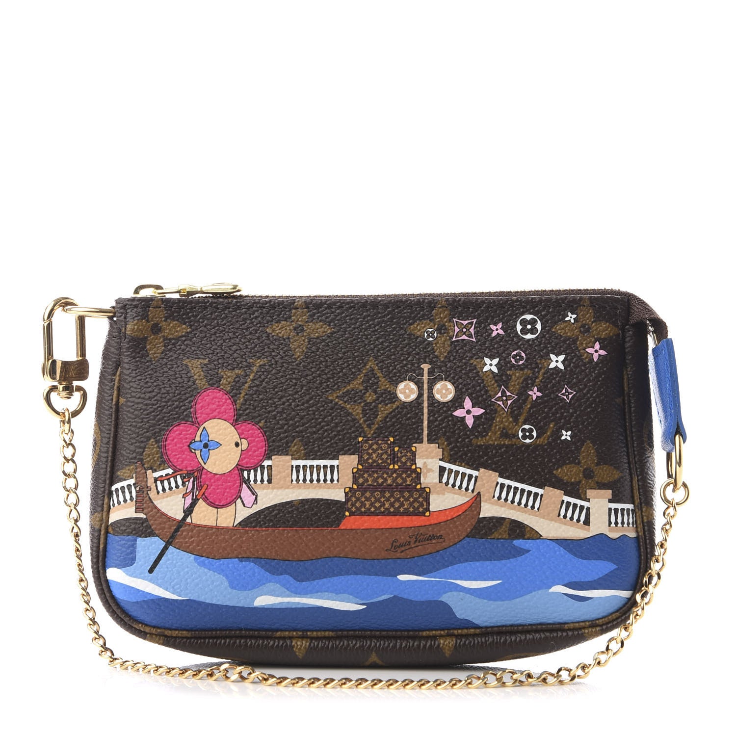 Louis Vuitton Monogram 2019 Christmas Animation Mini Venice Pochette Accessories Blue 1 of 9