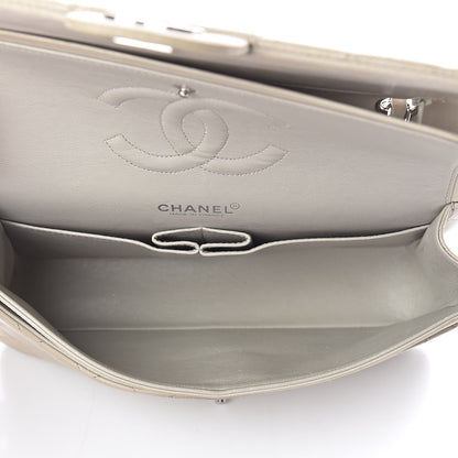 Chanel Lambskin Quilted Medium Double Flap Light Grey 7 of 9