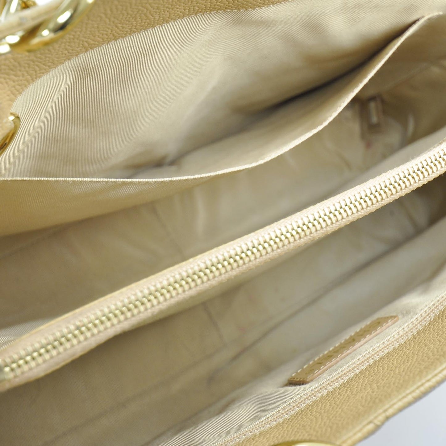 Caviar Quilted Grand Shopping Tote GST Beige