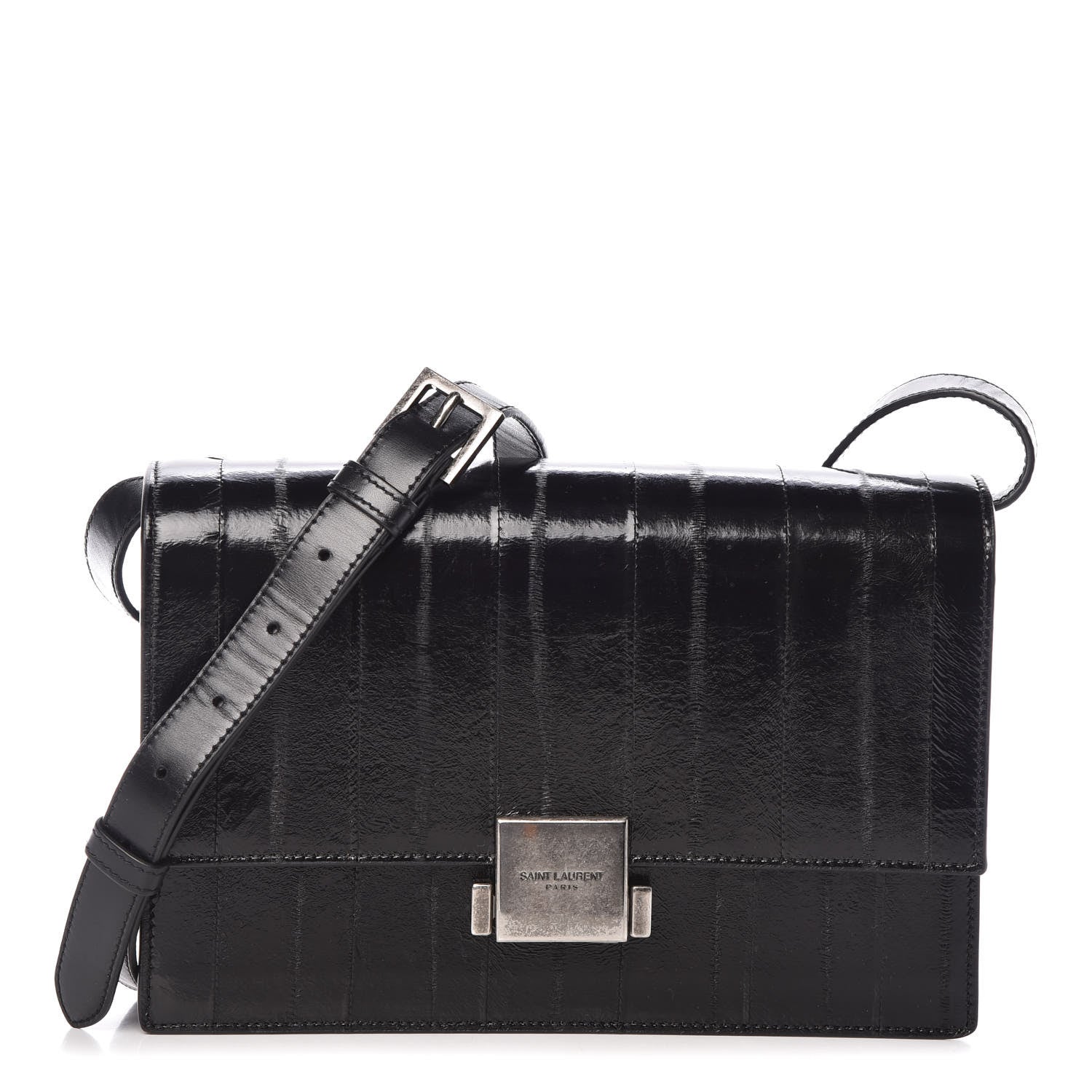 Saint Laurent Shiny Soft Calfskin Anguille Medium Bellechasse Black 1 of 10