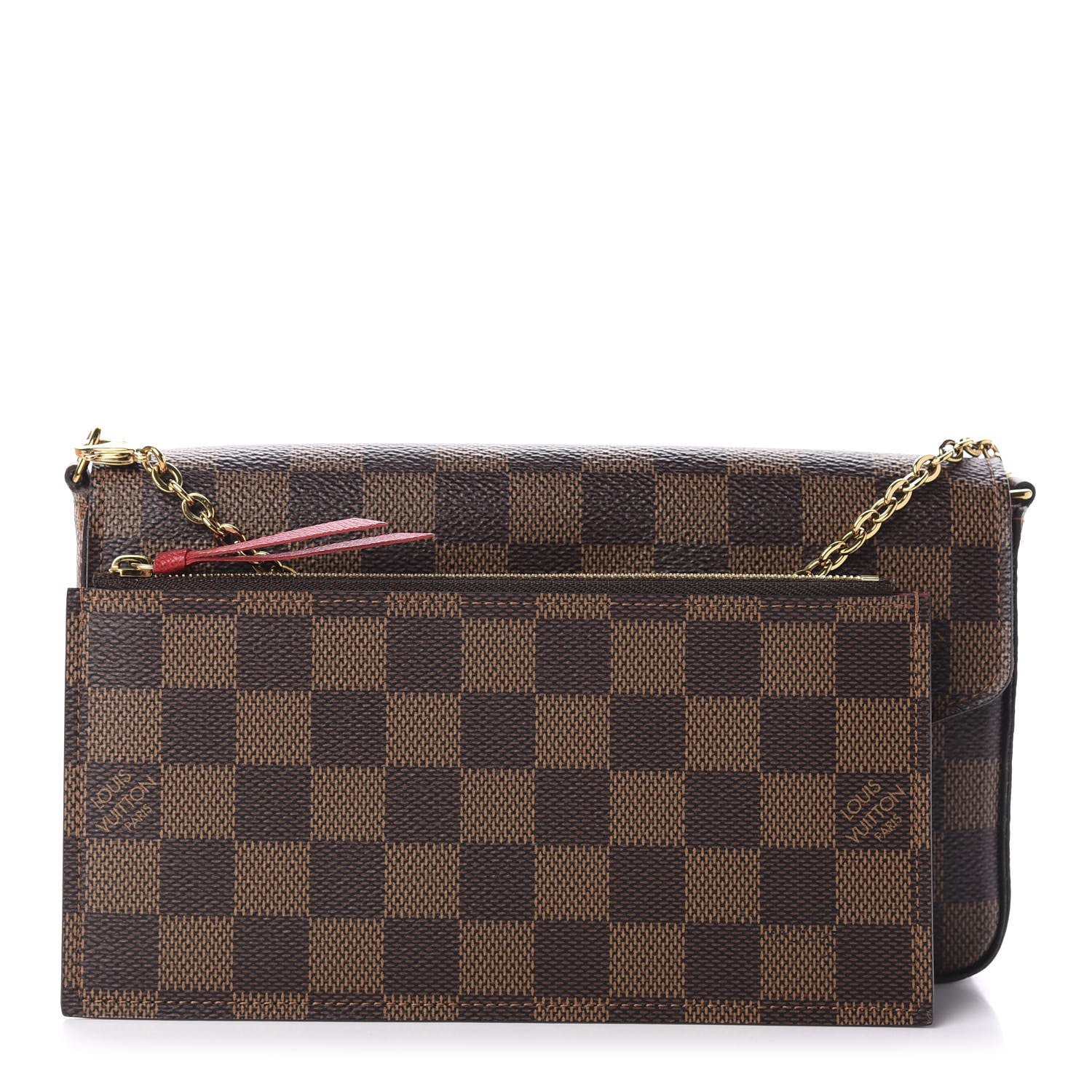 Louis Vuitton Damier Ebene Pochette Felicie Chain Wallet 4 of 15
