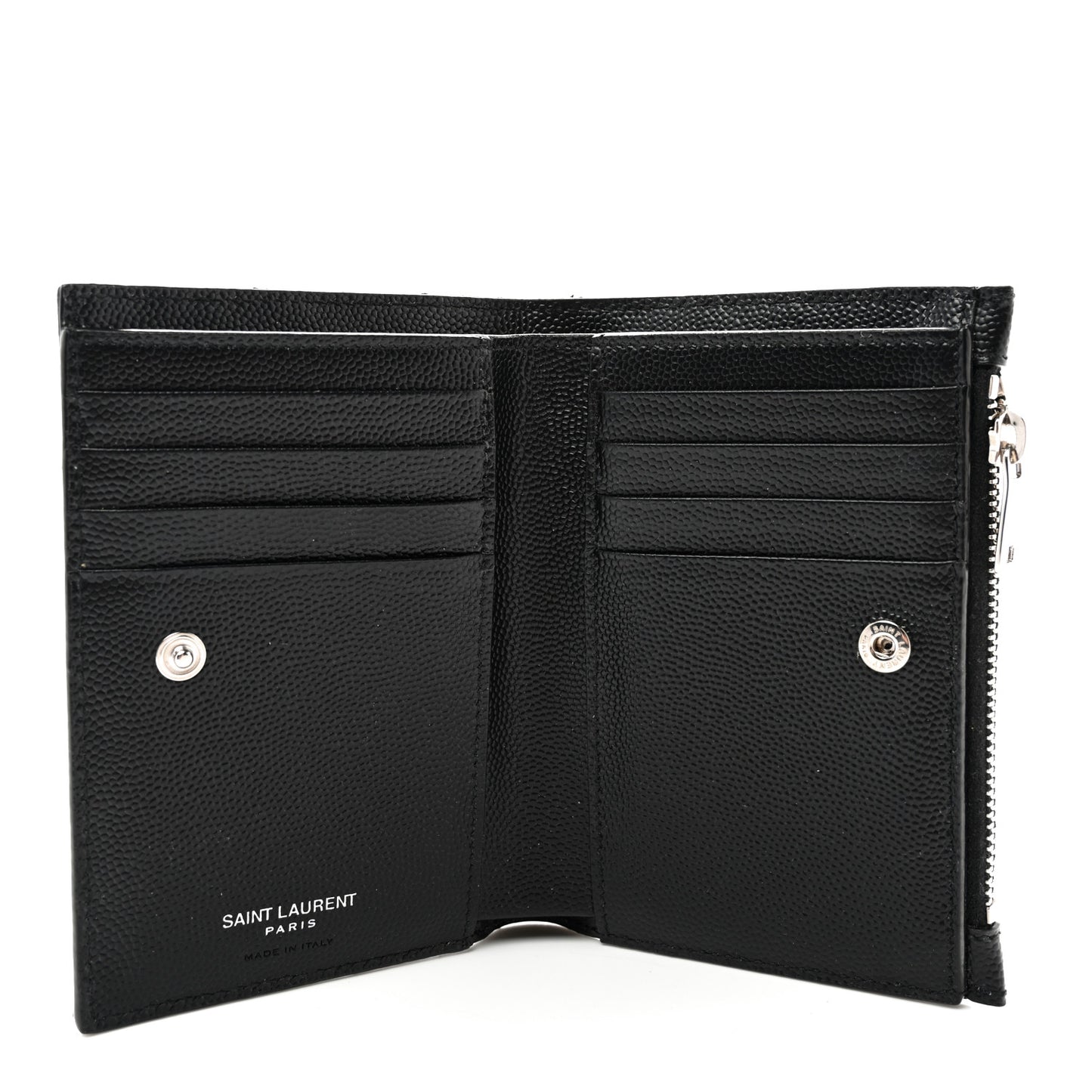 Grain De Poudre Matelasse Chevron Monogram Zipped Two-Part Wallet Black
