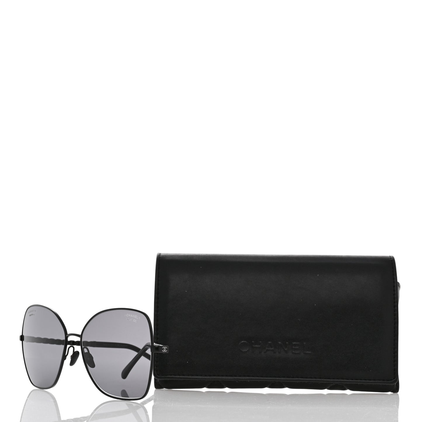 Metal Square Frame Chain Sunglasses 4274-Q Black