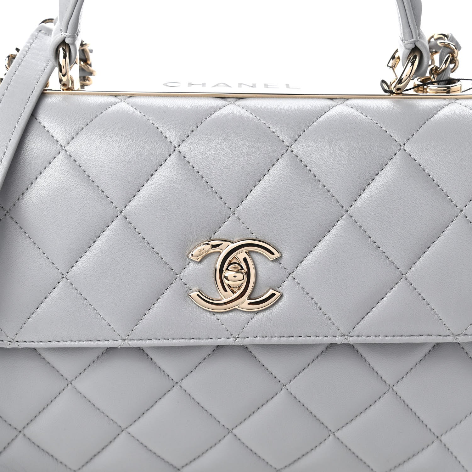 Chanel Lambskin Quilted Small Trendy CC Flap Dual Handle Bag Grey