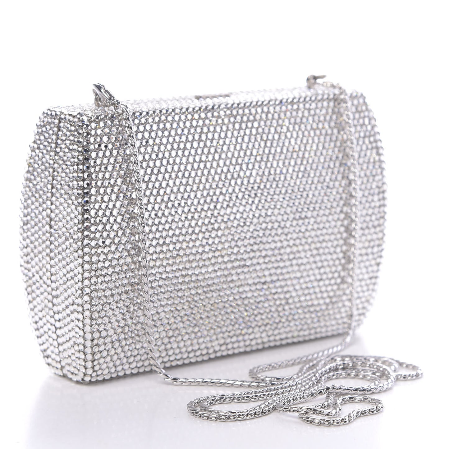 Swarovski Crystal Minaudiere Clutch Silver