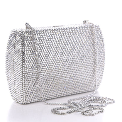 Judith Leiber Swarovski Crystal Minaudiere Clutch Silver 4 of 12