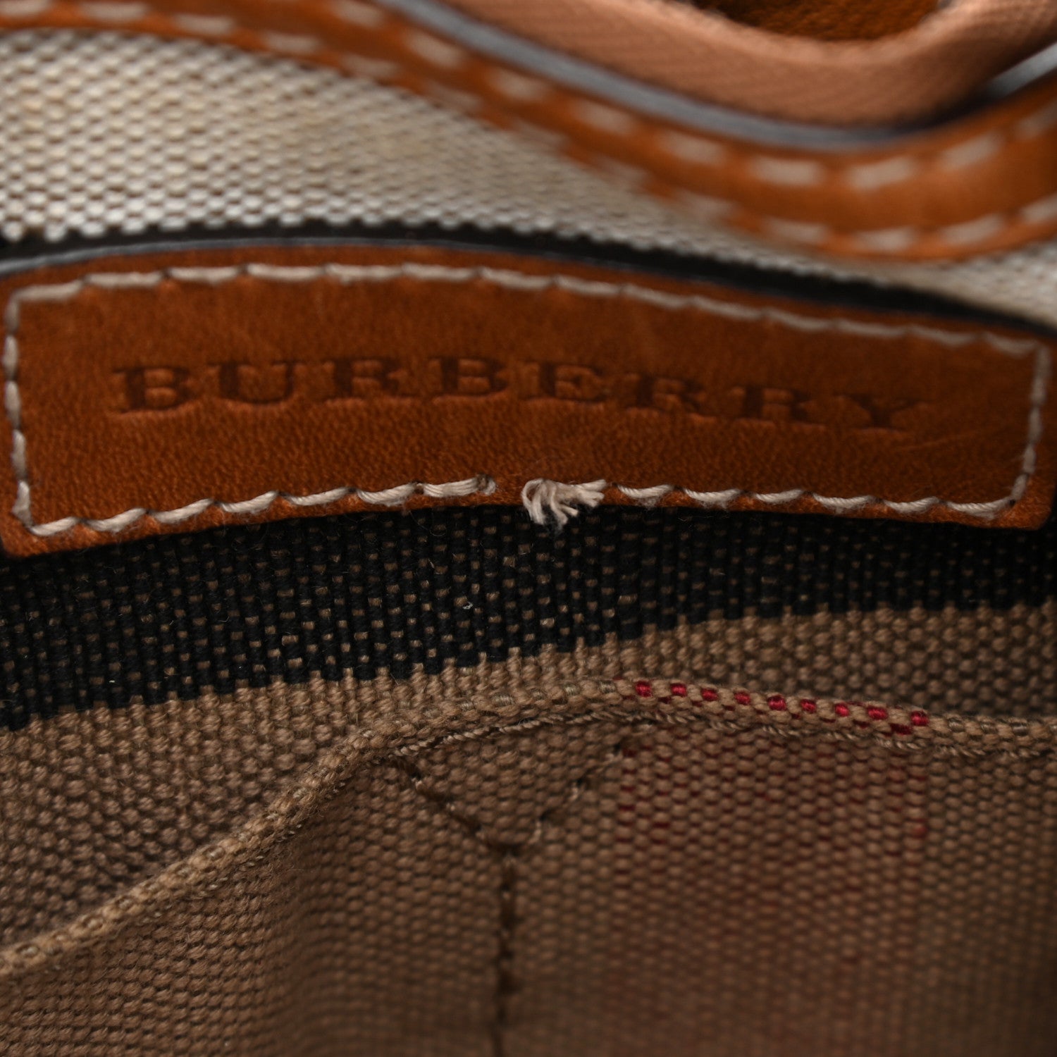 Burberry Canvas Mega Check Medium Ashby Hobo Saddle Brown 12 of 17