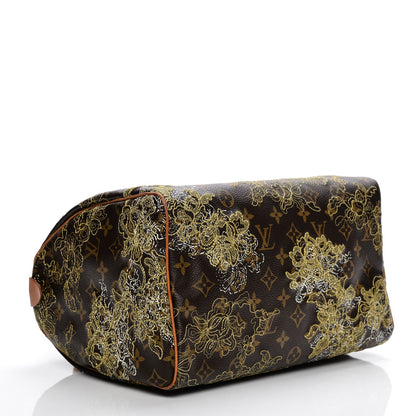 Louis Vuitton Monogram Dentelle Speedy 30 Gold 4 of 8