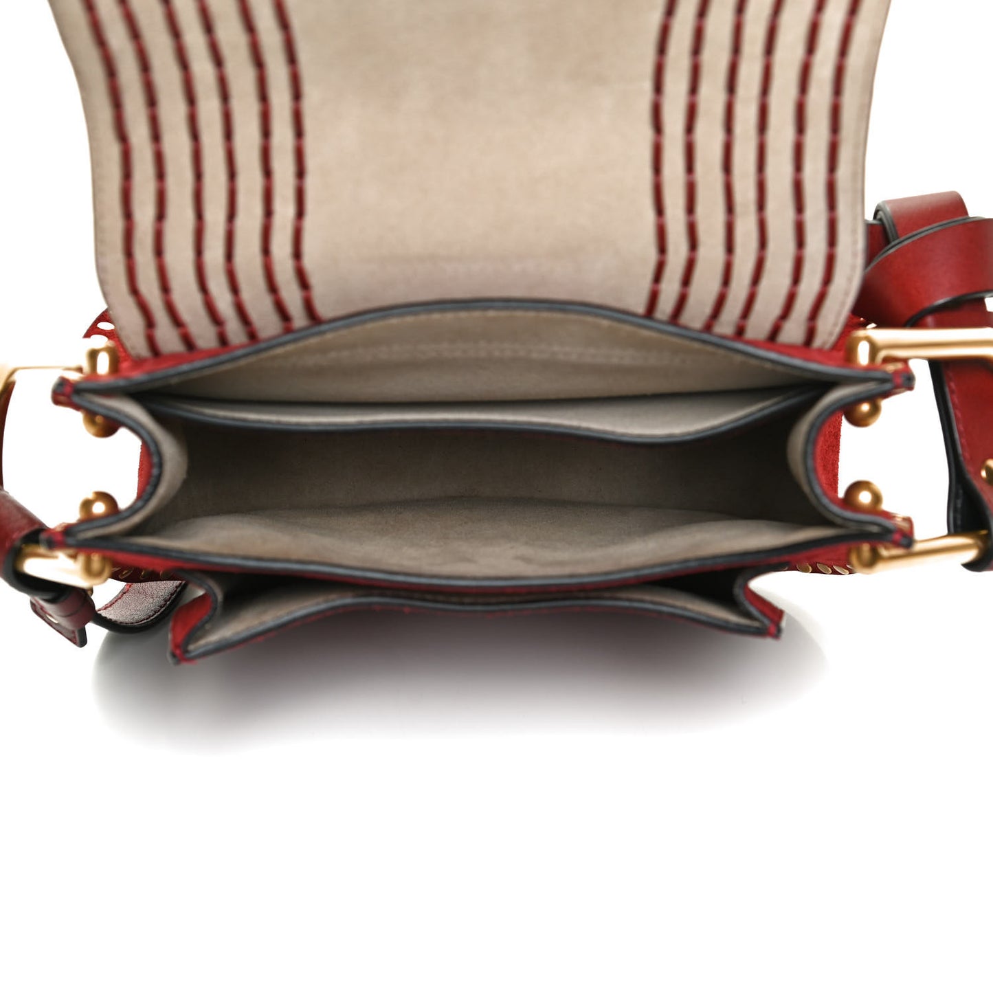 Suede Calfskin Braided Mini Hudson Shoulder Bag Sienna Red