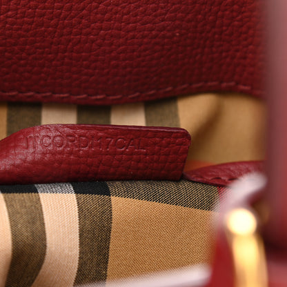 Burberry Derby Calfskin House Check Small Banner Tote Russet Red 8 of 13