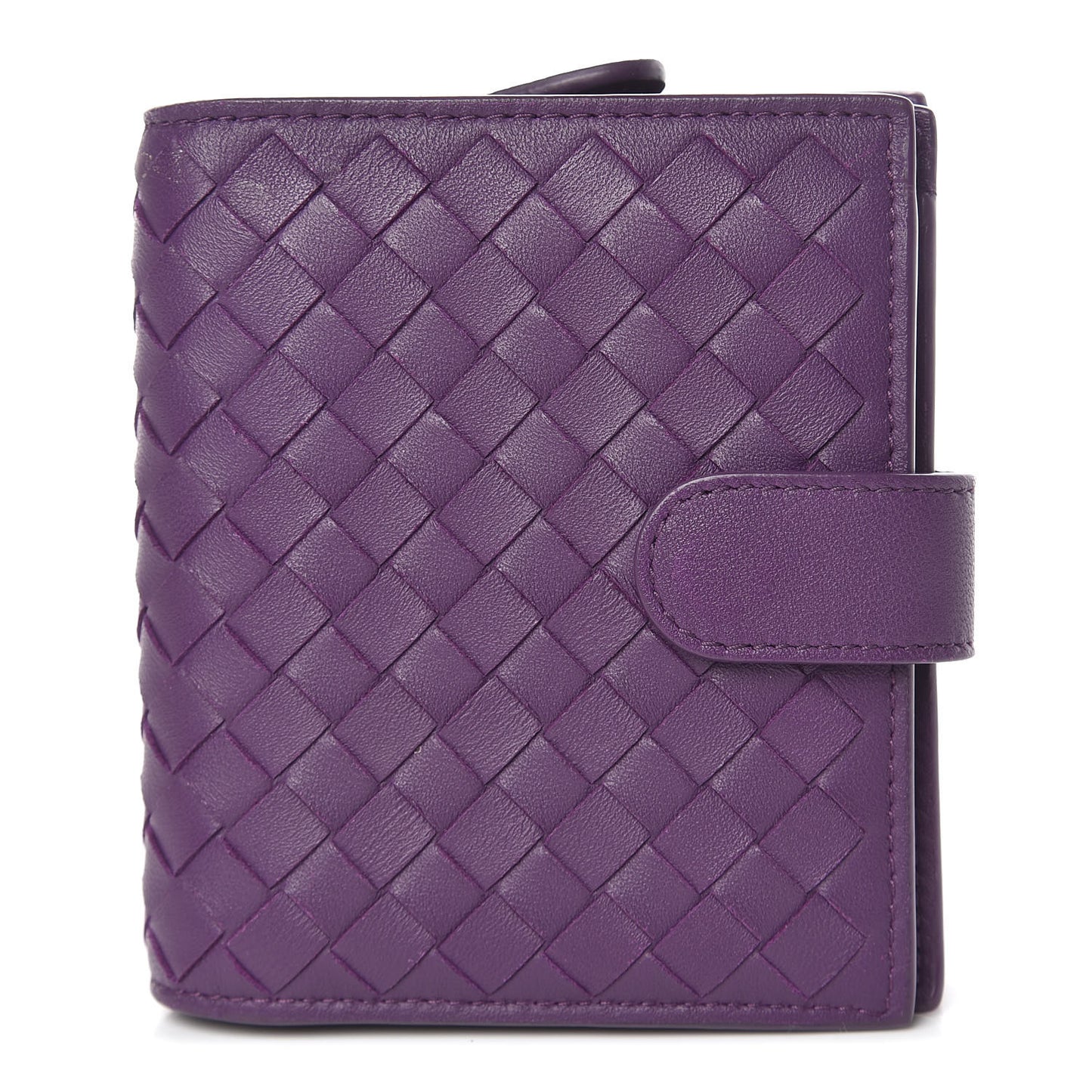 Nappa Intrecciato French Flap Wallet Plum
