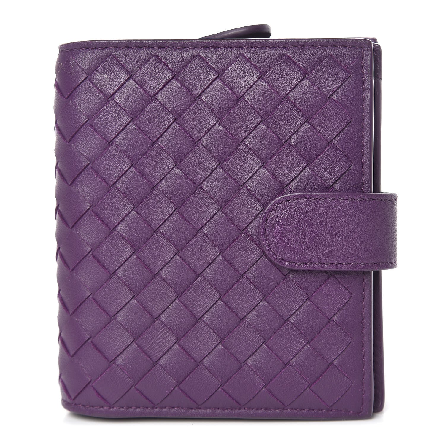 Bottega Veneta Nappa Intrecciato French Flap Wallet Plum 1 of 7
