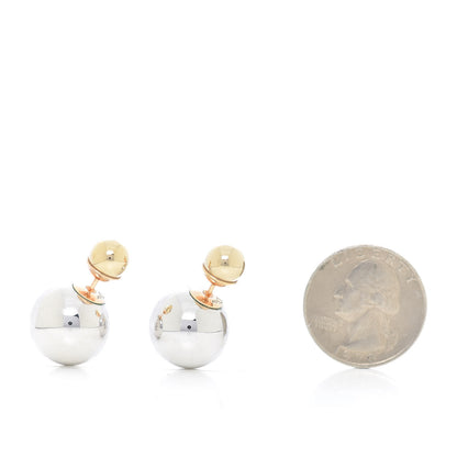 Christian Dior Mise En Dior Tribal Earrings Silver Gold 2 of 4
