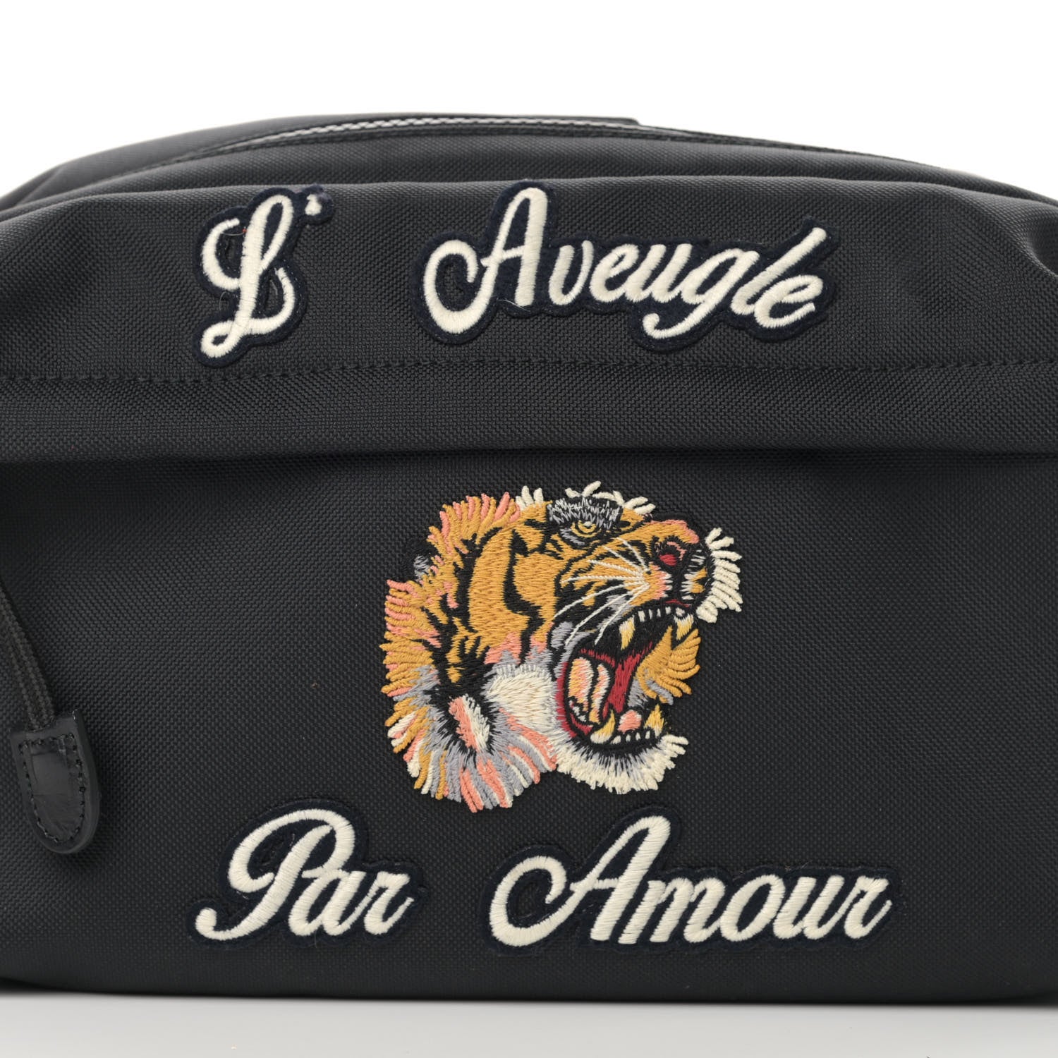 Gucci Techno Canvas Web L'Aveugle Par Amour Embroidered Belt Bag Black 8 of 13