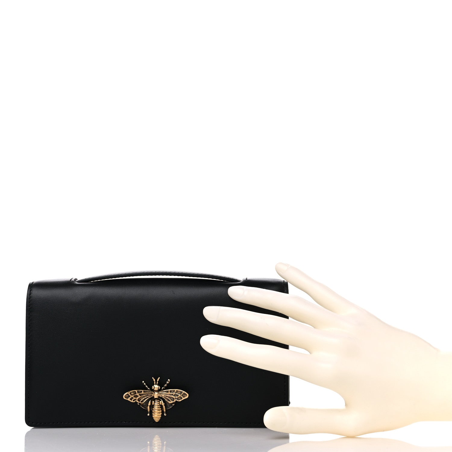 Christian Dior Calfskin Bee Clutch Black 2 of 10