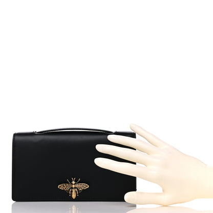 Christian Dior Calfskin Bee Clutch Black 2 of 10