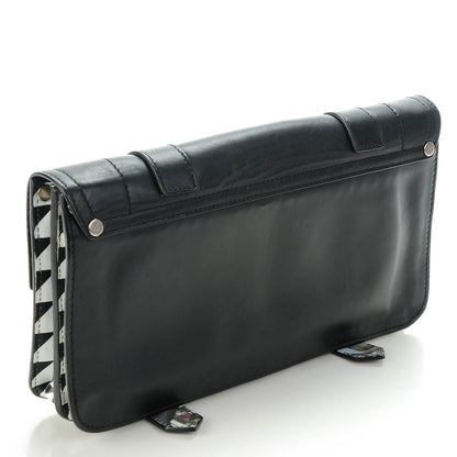 Proenza Schouler Triangle Print Calfskin PS1 Pochette Clutch Black White 3 of 8