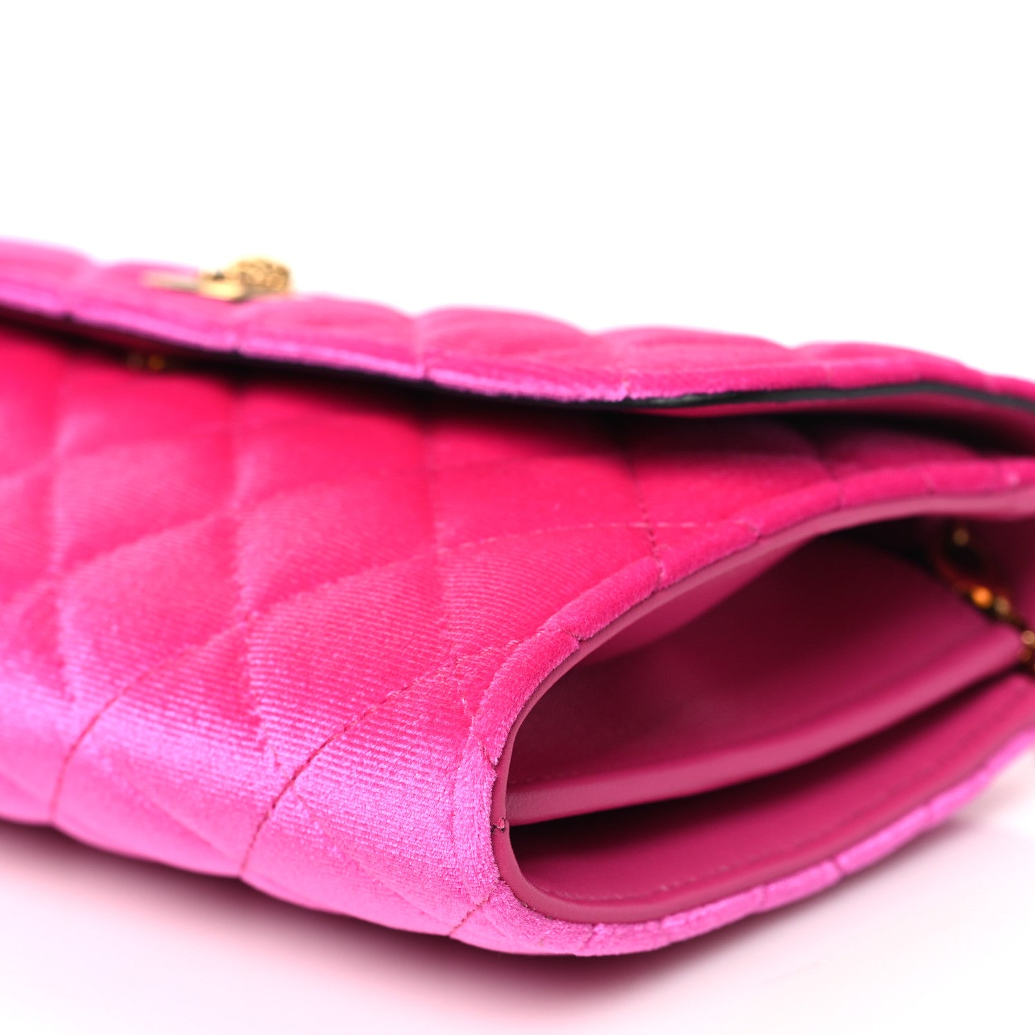 Versace Velvet Quilted Medusa Wallet On Chain Pink 9 of 9