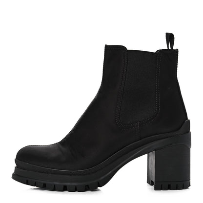 Prada Nylon Lug Sole Chelsea 55mm Boots 39 Black 1 of 12