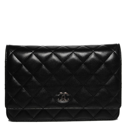 Chanel Lambskin Quilted Wallet On Chain WOC Black 1 of 10