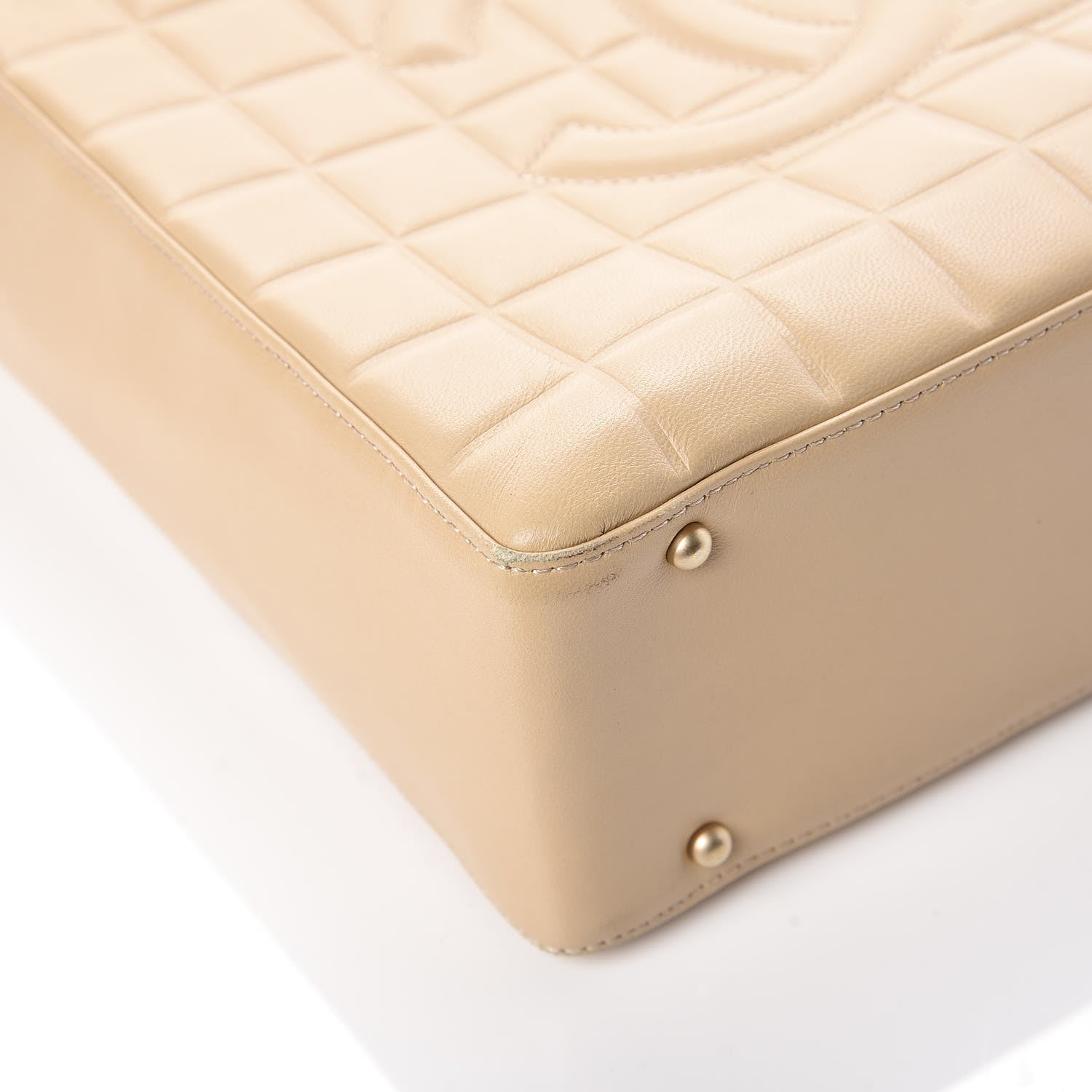 Chanel Lambskin Chocolate Bar Quilted Small Shoulder Bag Beige 10 of 13