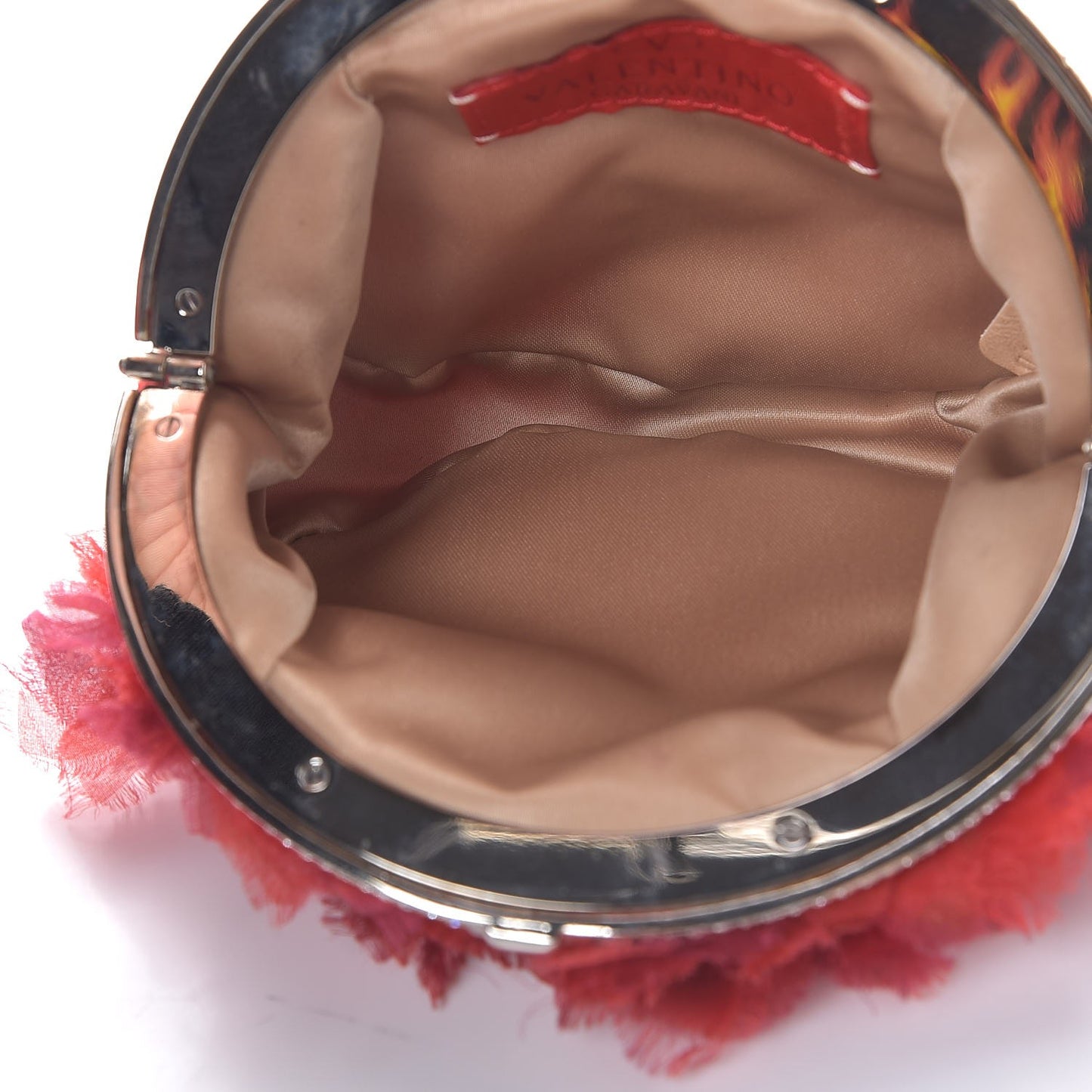 Satin Crystal Clutch Red