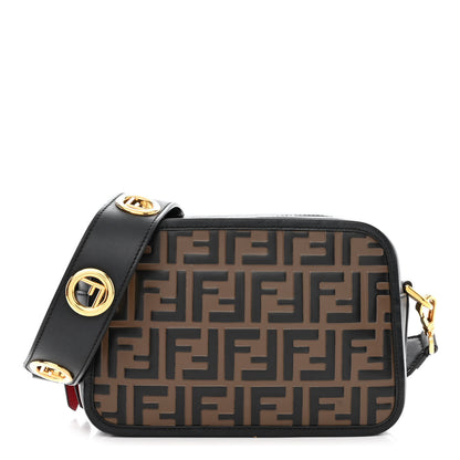 Fendi Vitello Century F is Fendi Bi-Color FF 1974 Embossed Camera Case Maya Black 1 of 17