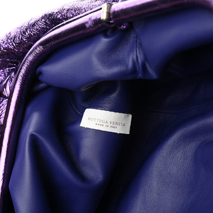 Bottega Veneta Metallic Crinkled Lambskin The Pouch Viola 15 of 22