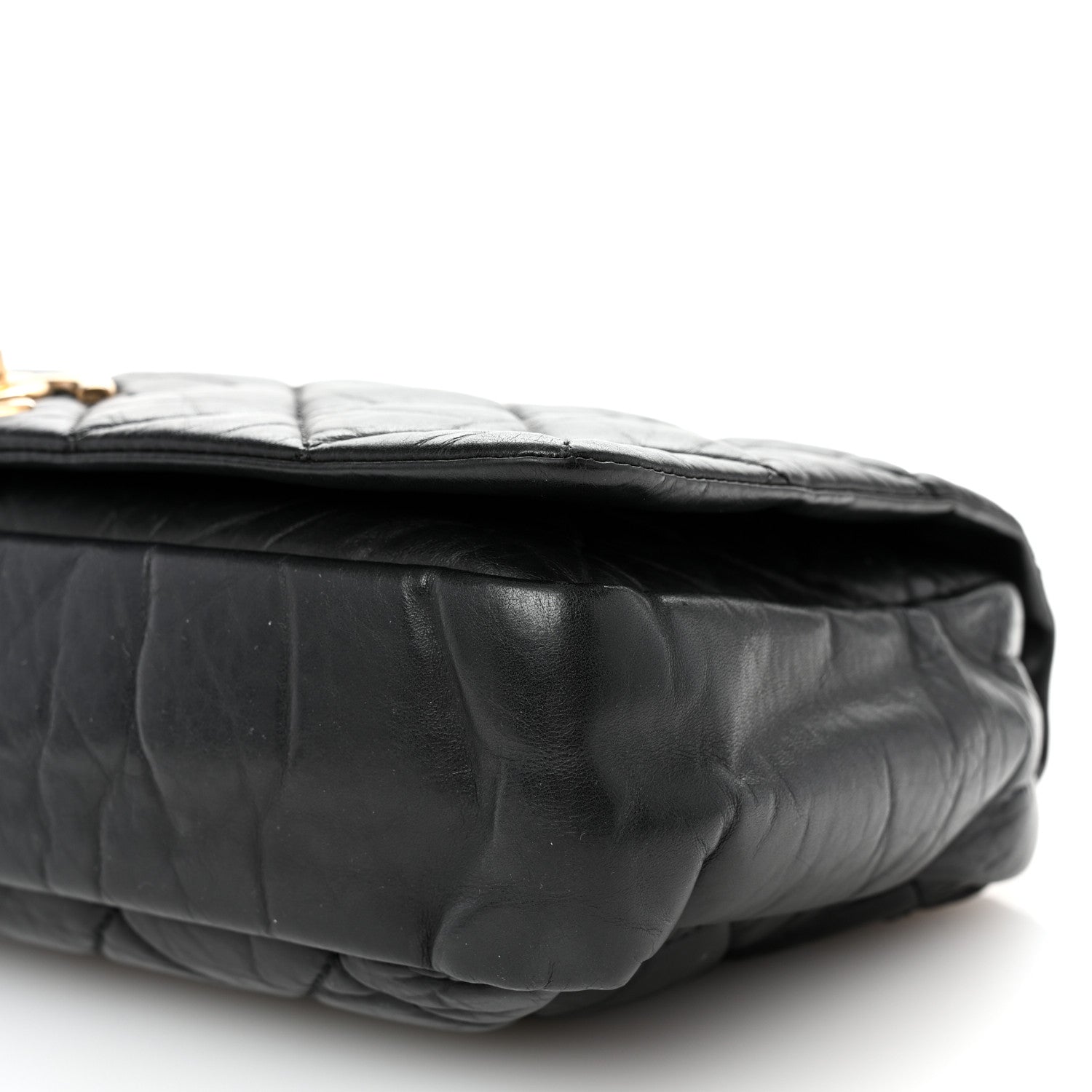 Chanel Aged Calfskin Quilted Medium Pondichery Flap Black 10 of 10