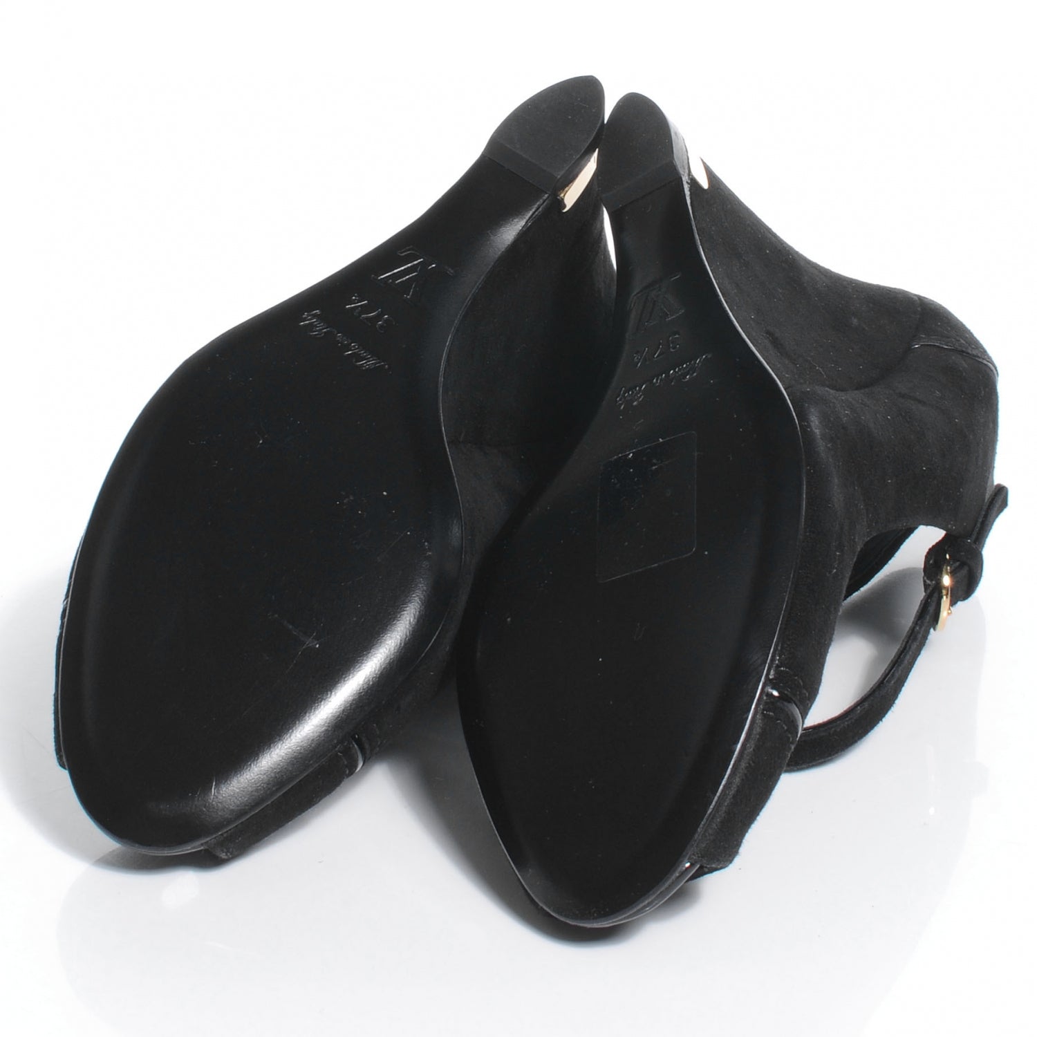 Louis Vuitton Suede Artist Wedge Pumps Black 37.5 5 of 7