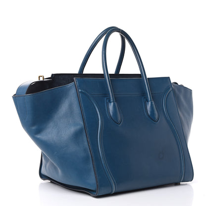 Celine Nappa Calfskin Medium Phantom Luggage Metallic Blue 3 of 21