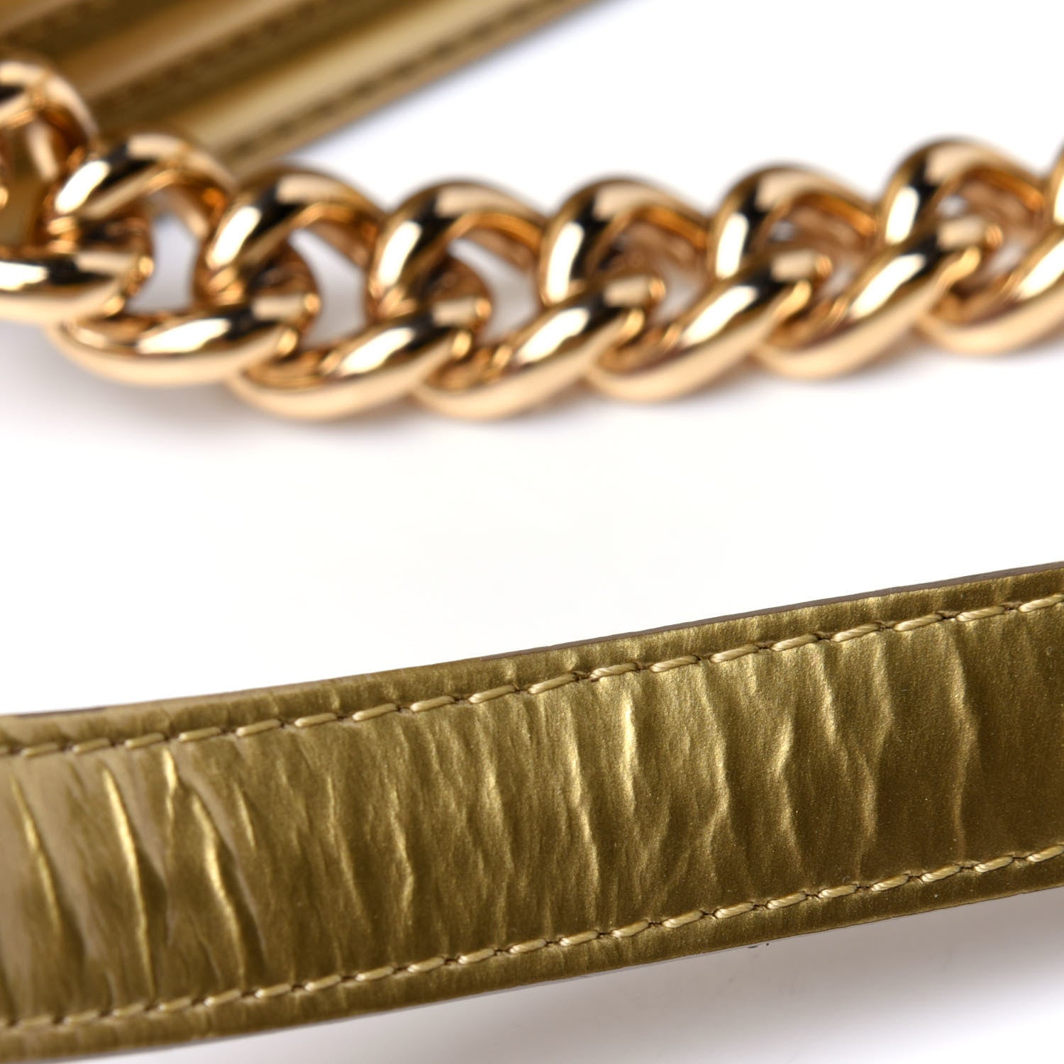 Chanel Metallic Patent Calfskin Quilted Small Boy Flap Gold 12 of 12