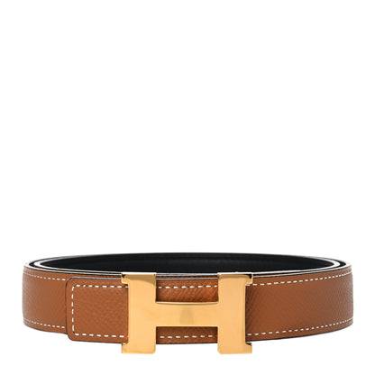 Hermes Epsom Swift 24mm Constance H Belt 75 Gold Black 1 of 5