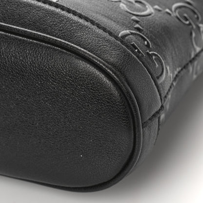 Gucci Wonka Grain Calfskin GG Monogram Debossed Small Padlock Shoulder Bag Black 9 of 9