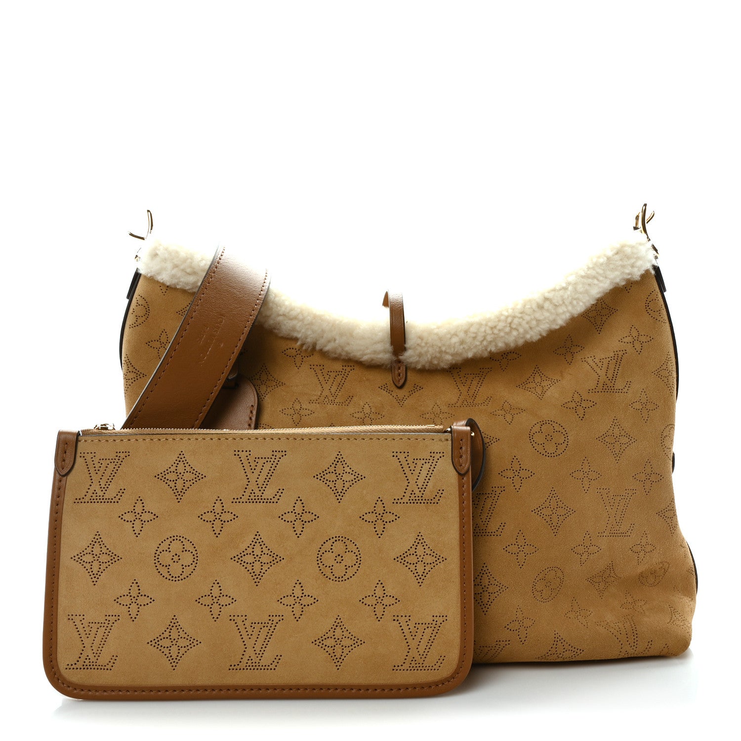 Louis Vuitton Suede Mahina CarryAll PM Beige 3 of 11