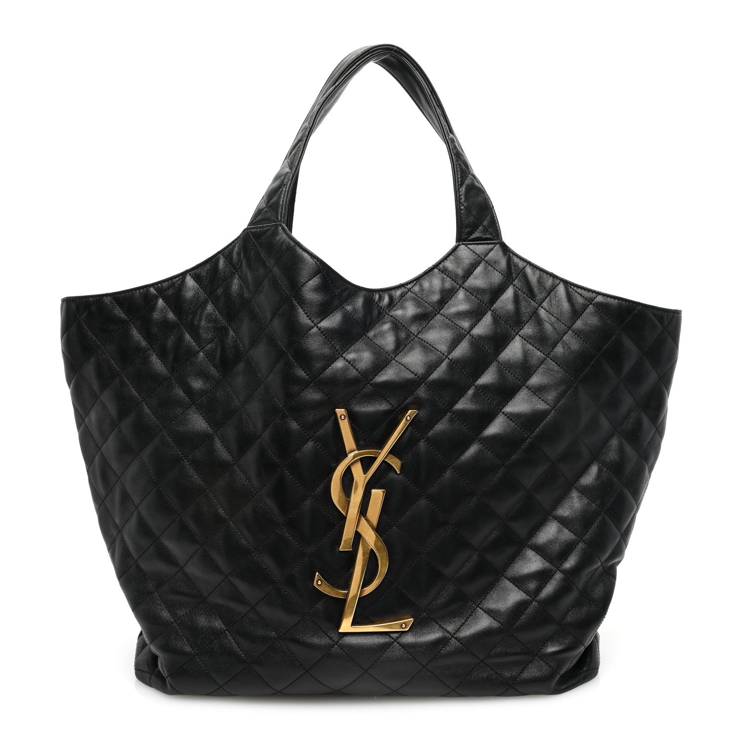 Saint Laurent Lambskin Quilted Maxi Icare Shopping Tote Black 1 of 10